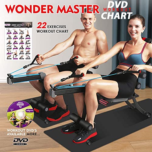 BODY RHYTHM 22 in 1 Wonder Master Core & Abdominal Workout Equipment, Foldable Rowing Machine G7725