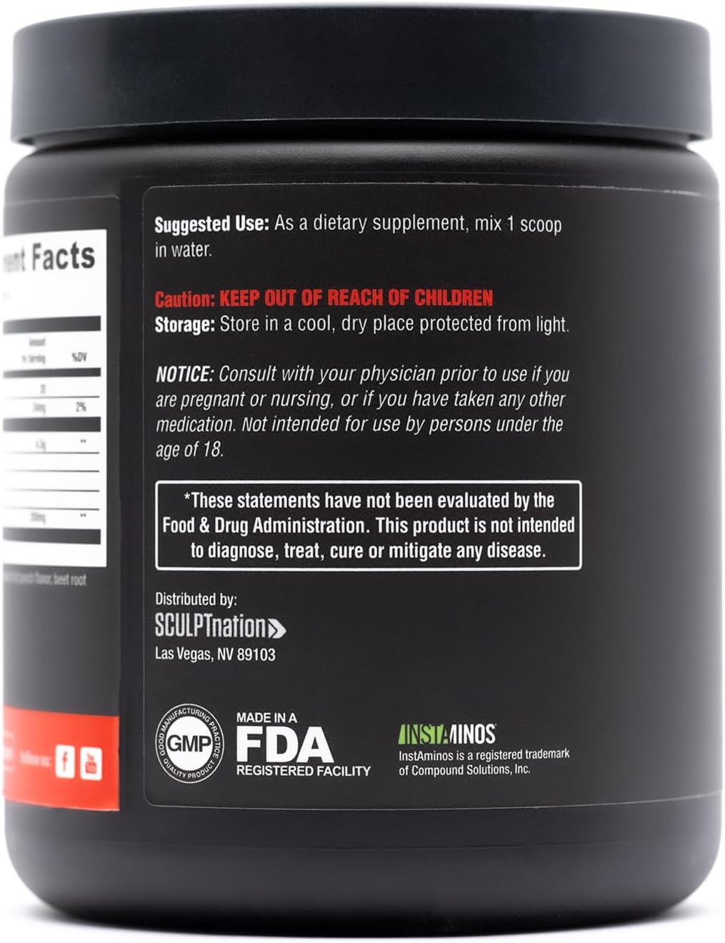 Sculpt Nation by V Shred BCAA Powder, Fruit Punch, 30 Servings R9018
