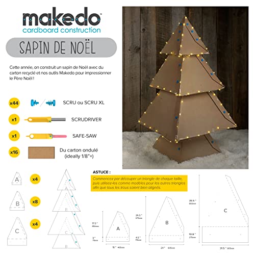 Makedo Starter 036 Cardboard Construction Starter Pack STEM Educational Toy for Kids 36 Piece K17153