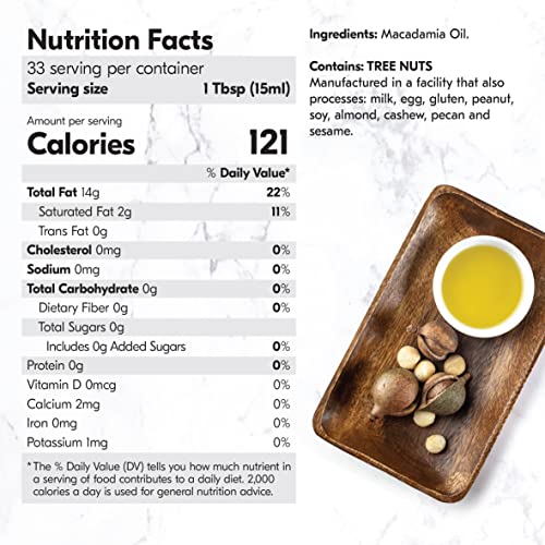House of Macadamias Macadamia Nut Oil, Cold-Pressed Extra Virgin, 25.3 fl oz Y848811