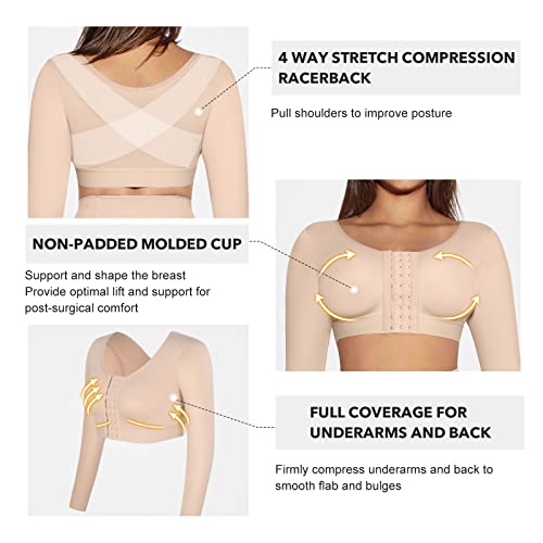 FeelinGirl Arm Shaper for Women Post Surgery Compression Sleeves L3879