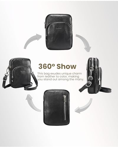 befen Small Genuine Leather Crossbody Bag for Women with RFID Blocking U20400