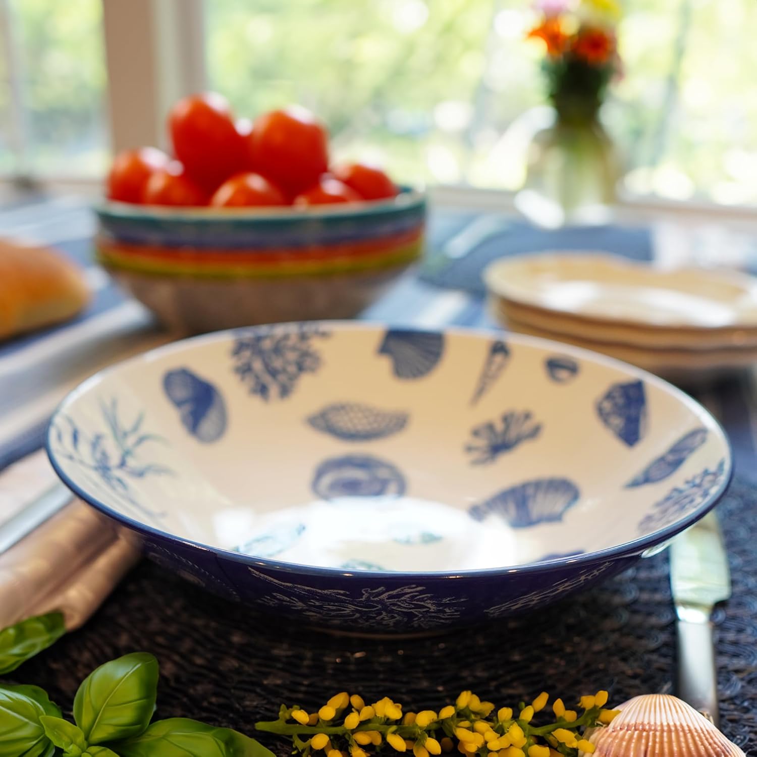 Certified International Seaside 9.25" Pasta Bowls, Set of 6, Multicolor B976