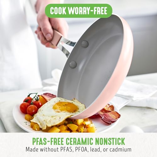 GreenLife Dream 10-Piece Ceramic Nonstick Cookware Set, PFAS Free, Dishwasher Safe G510
