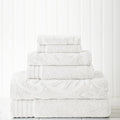 Modern Threads 6-Piece, 2 Bath Towels, 2 Hand Towels, 2 Washcloths, Medallion Jacquard/Solid Ultra Soft 550GSM 100% Combed Cotton Towel Set Soft Jade, Standard