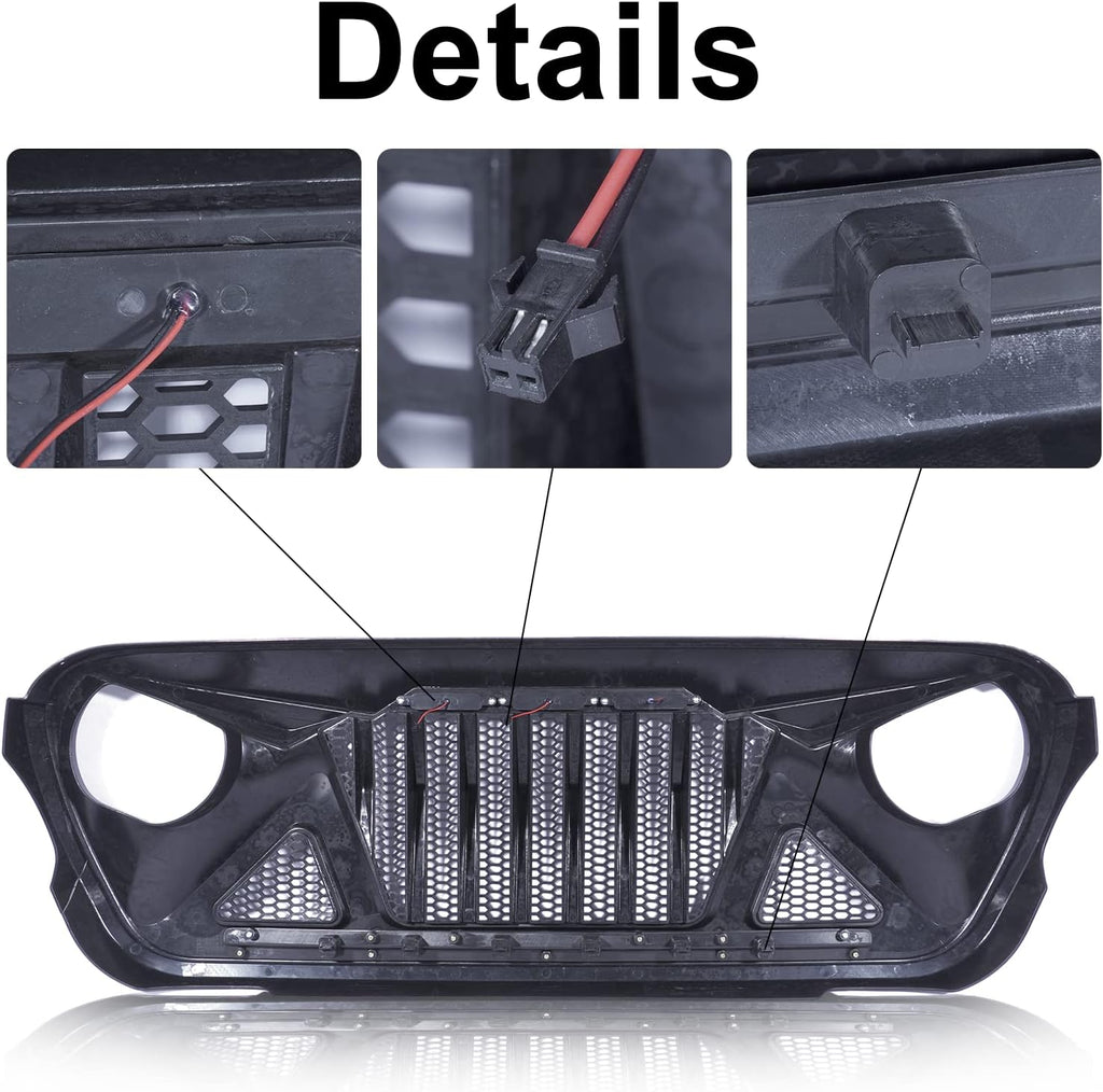 Front Grille with Amber LED Lights for Jeep Wrangler JL & Gladiator JT W755173