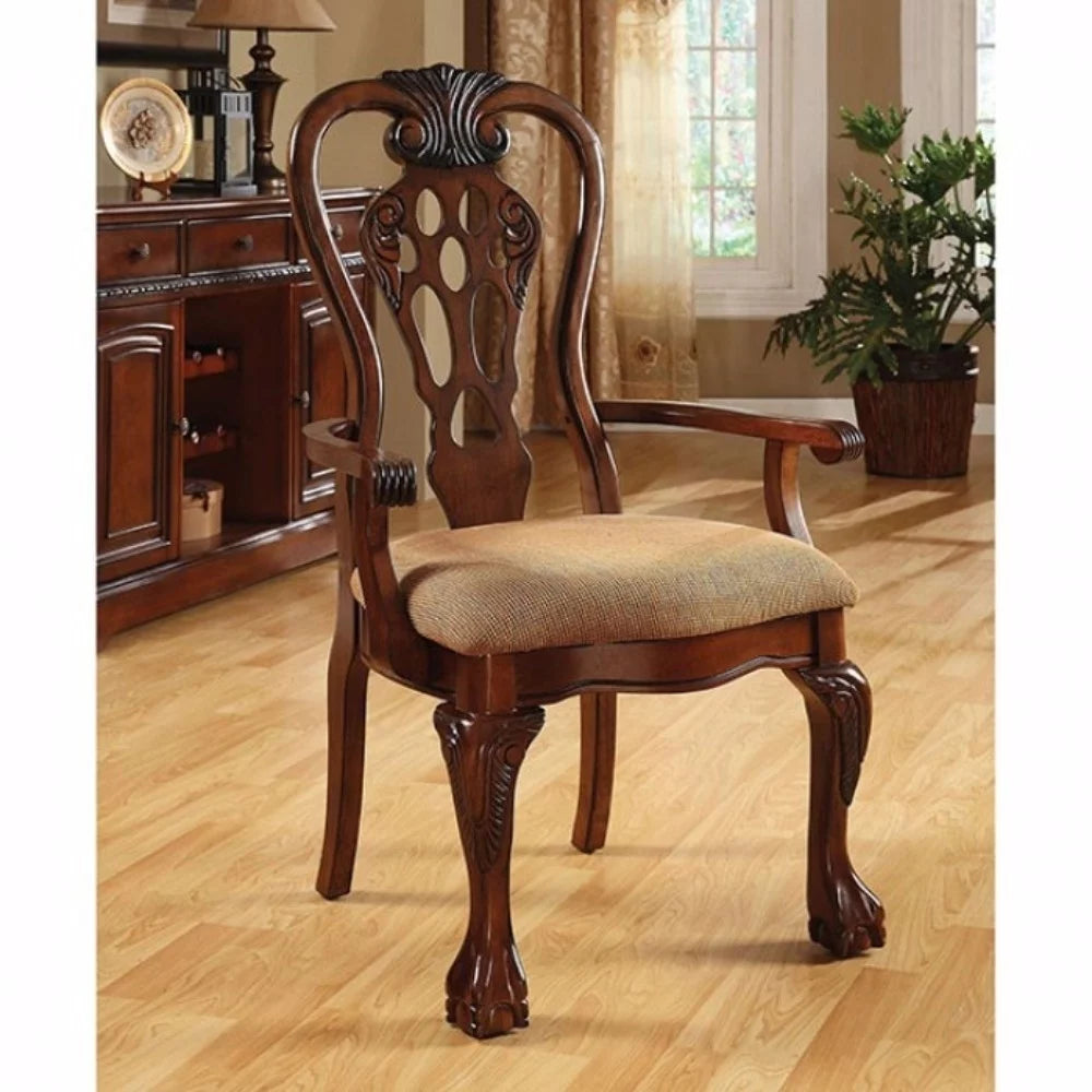 George Town Traditional Arm Chair, Set of 2, Cherry Finish N54173