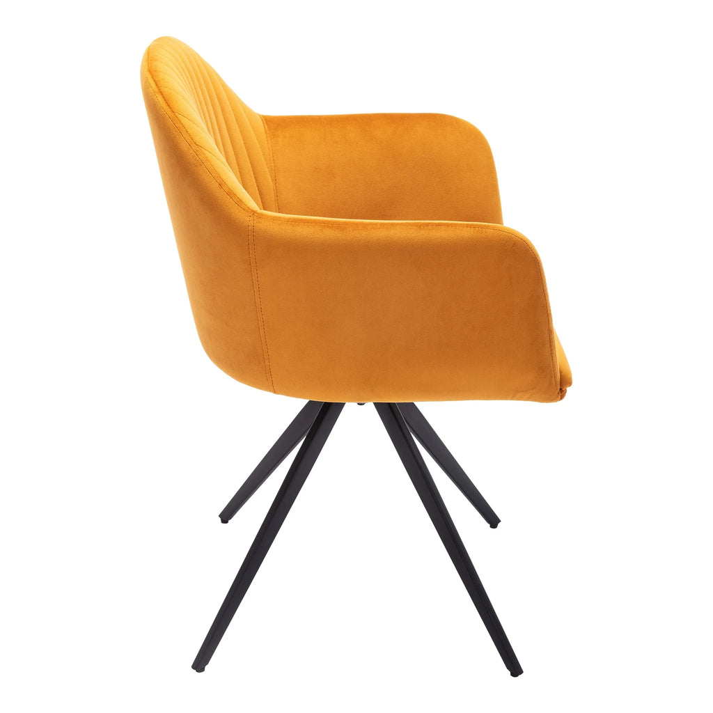Rowe Swivel Arm Velvet Chair Cognac Y997