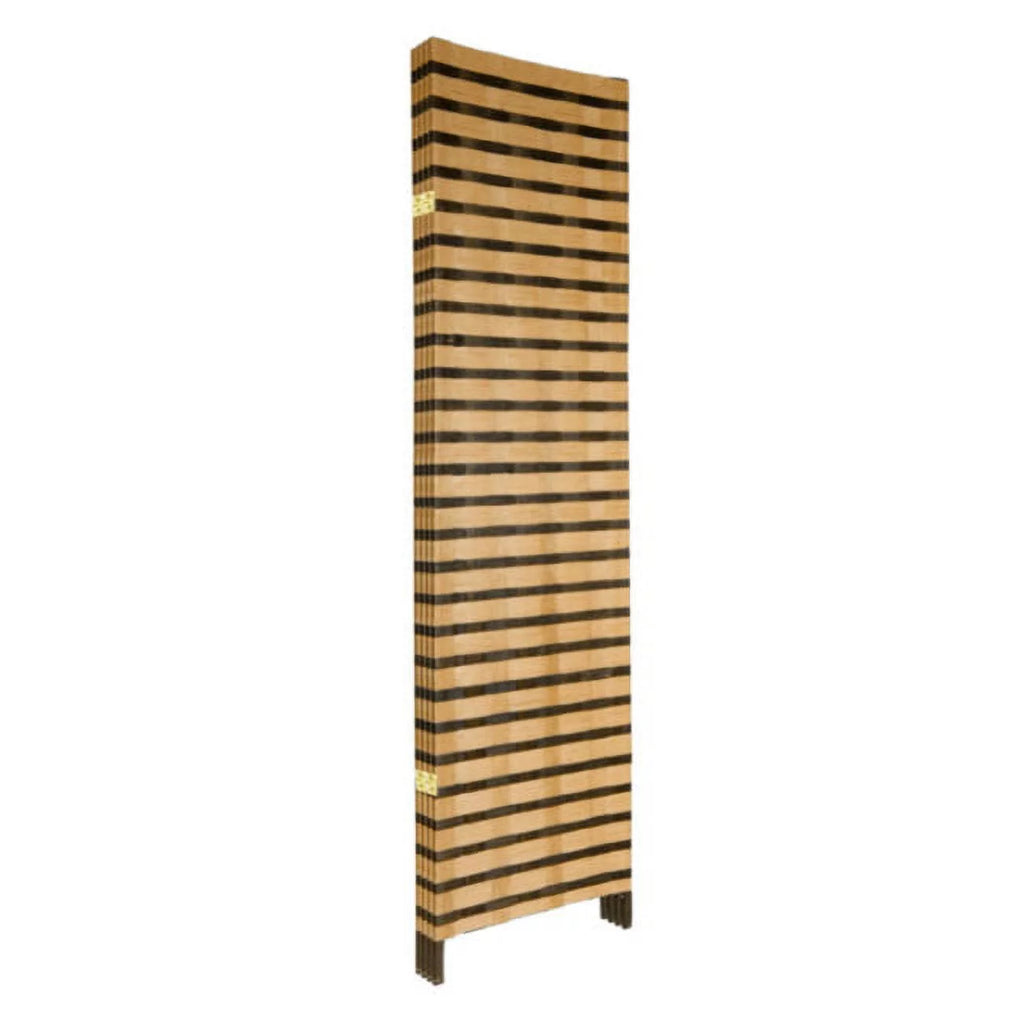 Oriental Furniture 6 ft. Tall Two Tone Natural Fiber Room Divider 4 Panel T8815