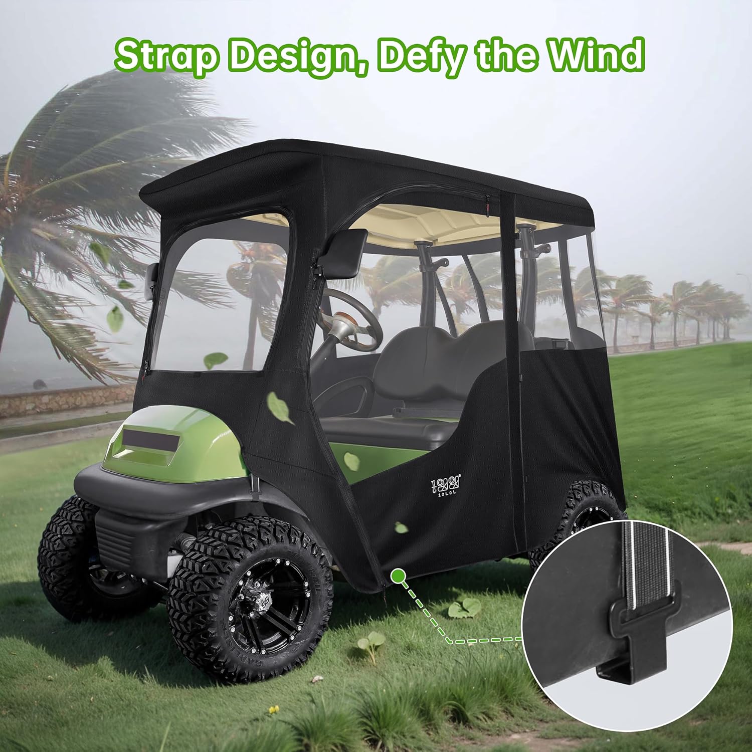 10L0L Deluxe 2 Passenger Enclosure for Club Car Precedent, Onward & Tempo Golf Cart V9671