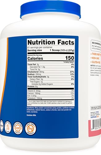 Nutricost Whey Protein Concentrate Strawberry Milkshake 2LBS D9867