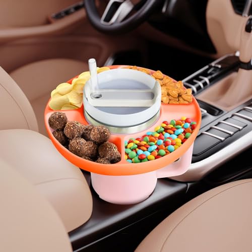 Stanley snack tray, 4 Compartment Reusable Snack Container for 40 oz Tumbler (Orange) G18697