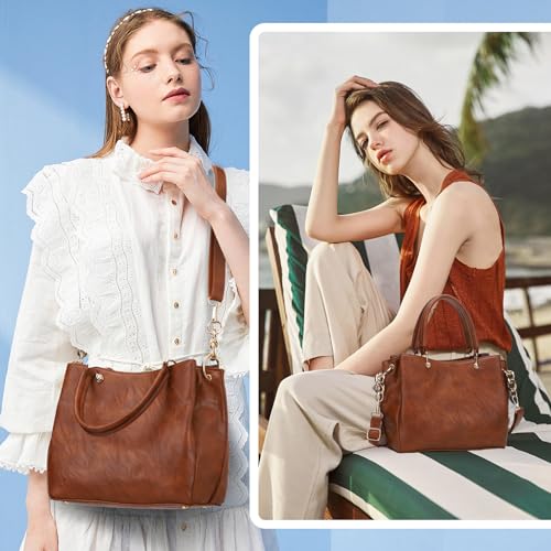 KL928 Women PU Leather Top Handle Satchel Handbag S97299