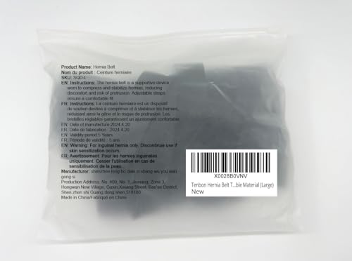 Tenbon Hernia Belt Truss for Single or Double Inguinal Hernia Support with 2 Removable Pads H3227