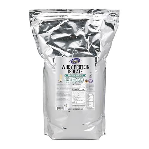 NOW Sports Nutrition, Whey Protein Isolate, 25 g With BCAAs, Unflavored Powder, 1.2-Pound