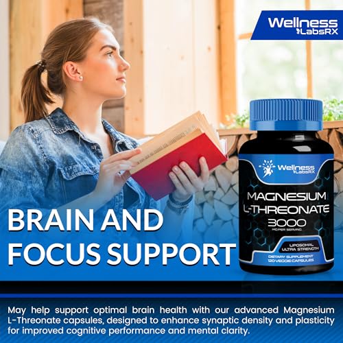 Magnesium L-Threonate Supplement Capsules 120 Count, 3000mg X2718
