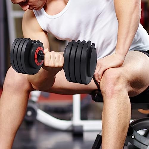 Adjustable Dumbbell Set 25/55LB with Anti-Slip Handle for Home Gym I223