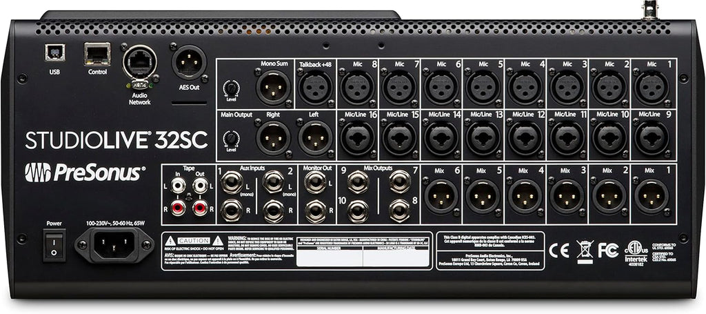 PreSonus StudioLive 32SC Compact 32-channel Digital Mixer with AVB Networking B37487