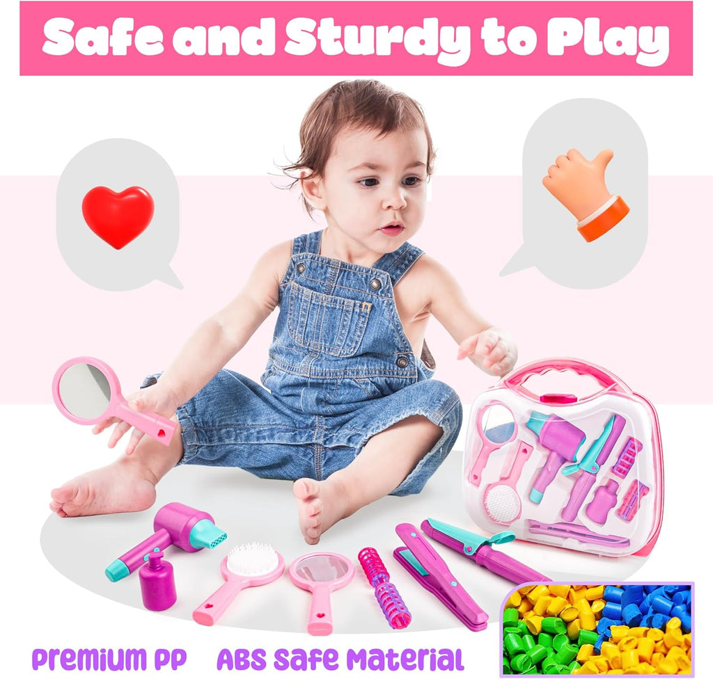 BELLOCHIDDO Kids Hair Salon Toys with Carrying Case N92076
