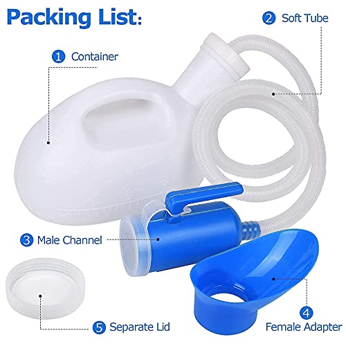 Female Urinal 2000ml Portable Spill Proof with Long Tube for Travel F777643