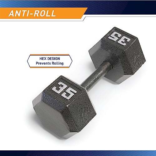 Marcy Cast Iron Hex Dumbbells, 3-100 lb, Sold Individually M86819