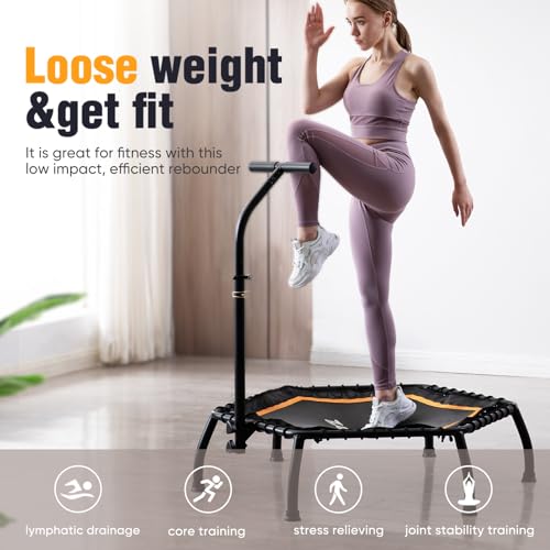 Zupapa Silent Mini Fitness Trampoline Indoor Rebounder for Adults, 330 lbs Max U37965