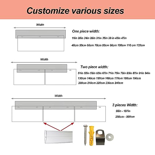 Clear Polycarbonate Window Awning 16-94 Inch Width for Porch Patio Rain Shelter X693