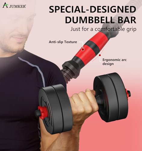 Adjustable Dumbbells Set 20LBS Barbell Weight for Home Gym F2191