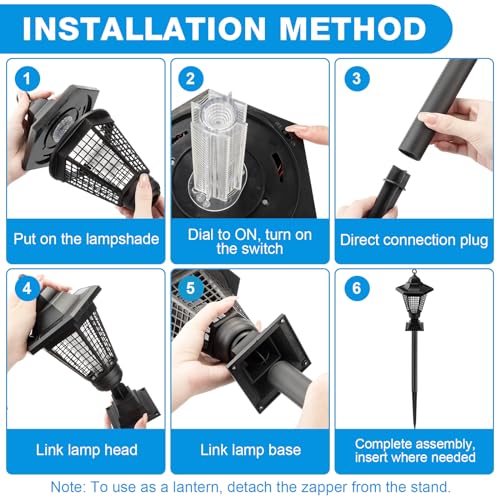 4 Pack Solar Bug Zapper Outdoor Waterproof Mosquito Repellent Trap J72263