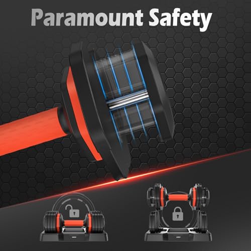 Adjustable Dumbbell Set 25LB Pair, Anti-Slip Handle for Fitness Workout O921197