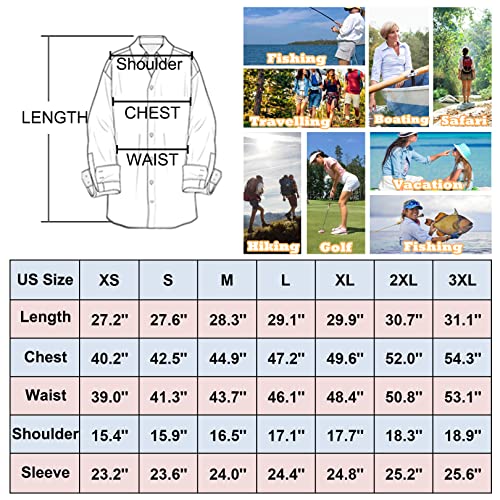 Women's UPF 50 Long Sleeve Sun Protection Safari Shirt A9691