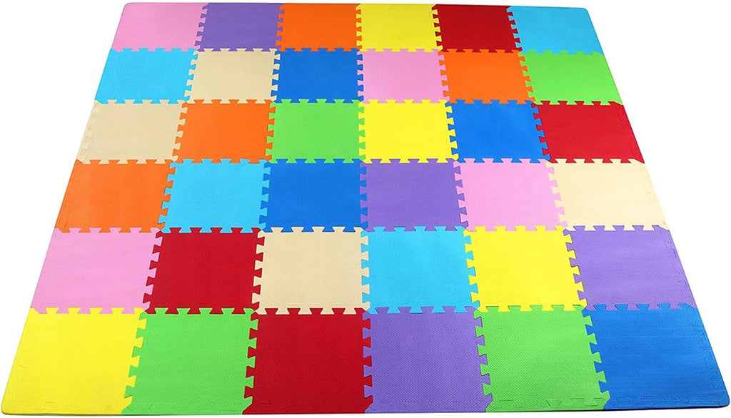 BalanceFrom 0.4 Inch Thick Non Slip Interlocking EVA Foam Floor Mat Set, 9 Colors, 36 sq ft L2986