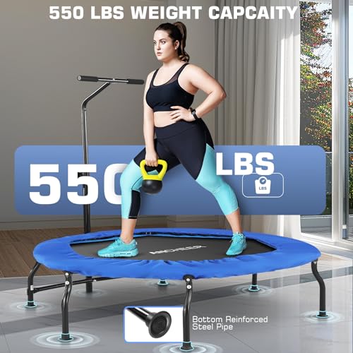 ANCHEER 50" Rebounder Trampoline for Adults with Bar, 550 LBS W9592
