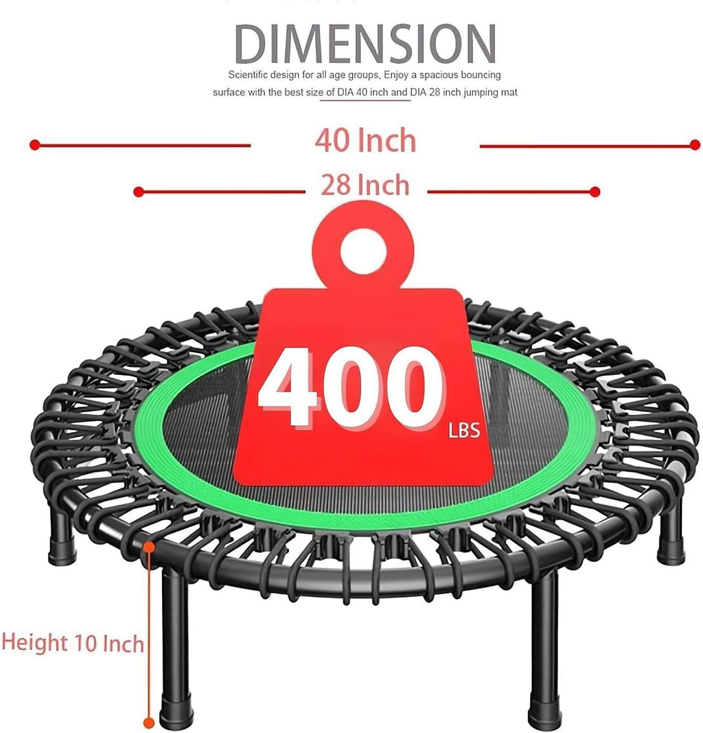 CKE Rebounders 40 Inch Mini Trampoline with Safety Anti-Skid Pads for Indoor Outdoor Workout B68590