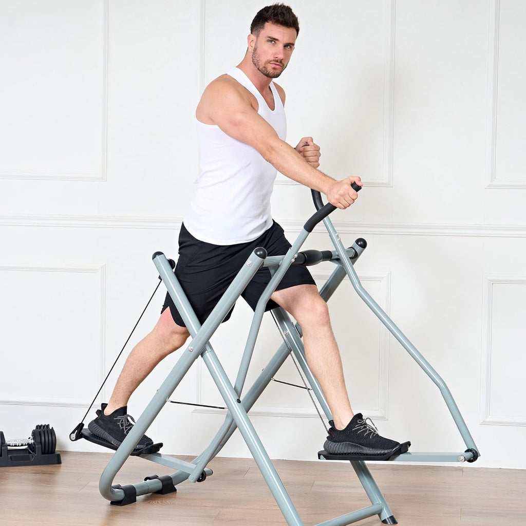 SogesPower Air Walk Trainer Elliptical Machine Glider, Elliptical Exercise Machine with Monitor for Home Gym, Low-Impact Design Elliptical Machine for Full Body Fitness Workout, Up to 330LBS