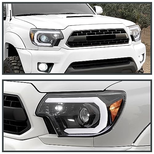 SPEC-D TUNING LED Light Bar Projector Headlights Compatible with 2012-2015 Toyota Tacoma (Pair) I459