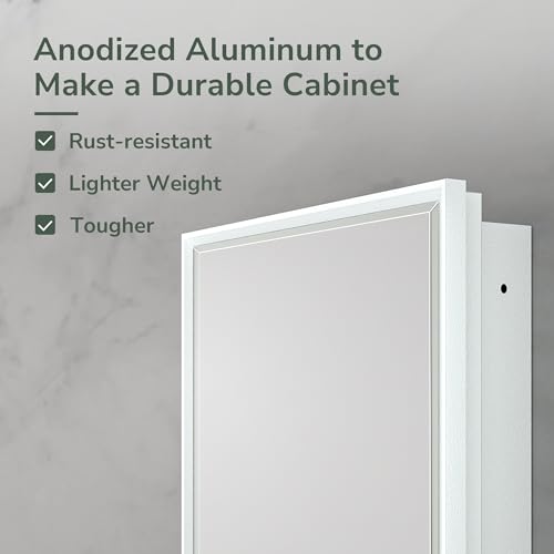 TokeShimi Recessed Medicine Cabinet with Mirror, Wall Mounted, Silver 16x24 J35200