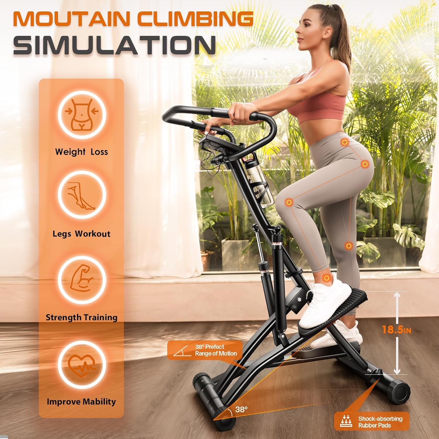 BODY RHYTHM Stepper Machine with Hydraulic Cylinders and LCD Monitor X675