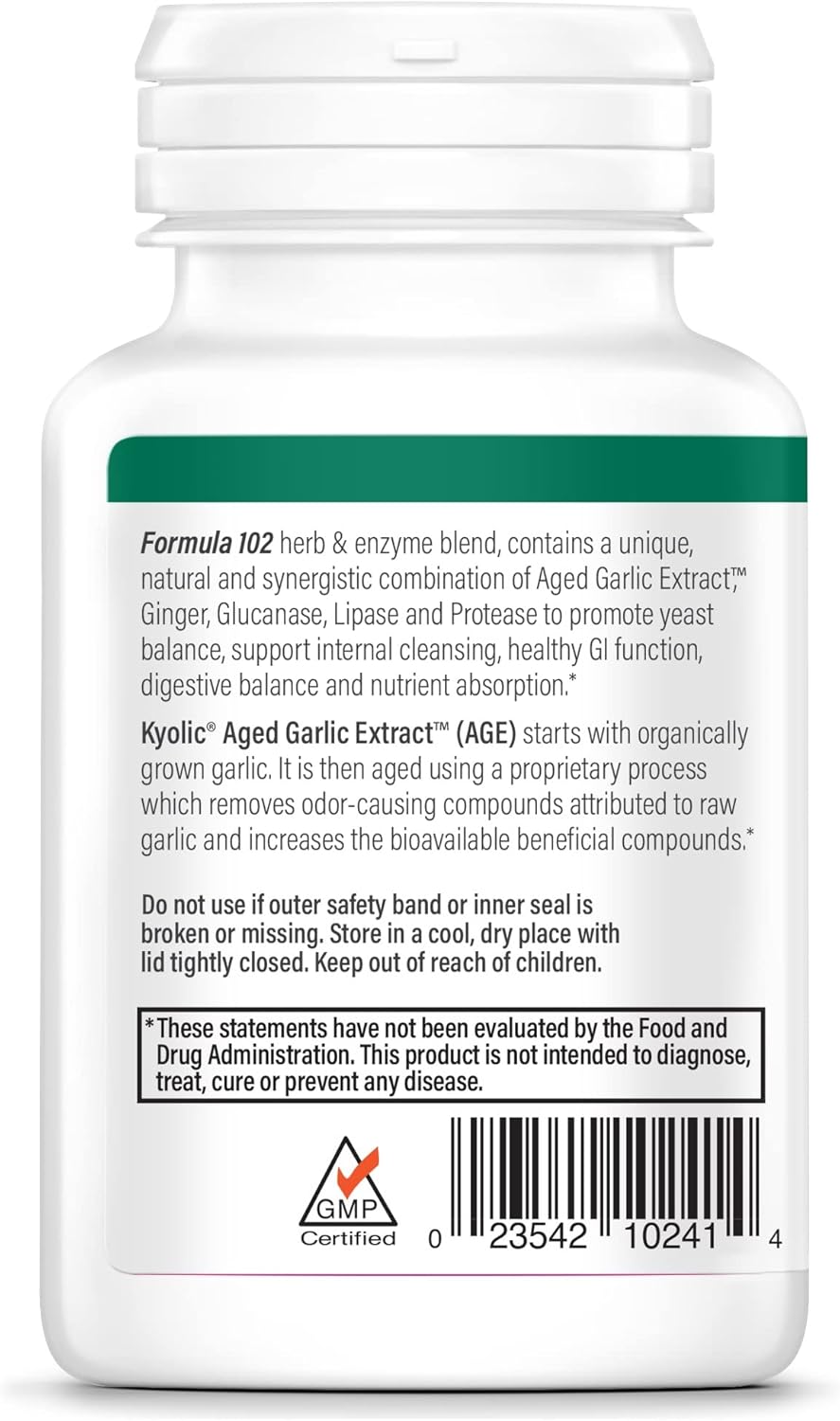 Kyolic Aged Garlic Extract Formula 102 with Ginger, 100 Vegetarian Capsules T654