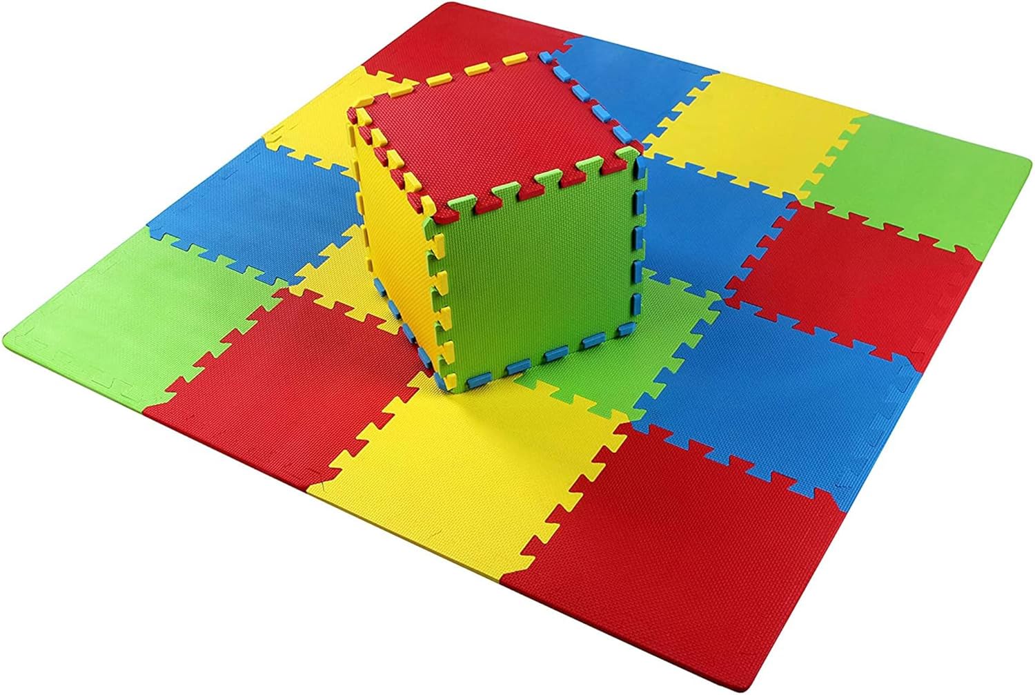 BalanceFrom 0.4 Inch Thick Non Slip Interlocking EVA Foam Floor Mat Set, 9 Colors, 36 sq ft L2986