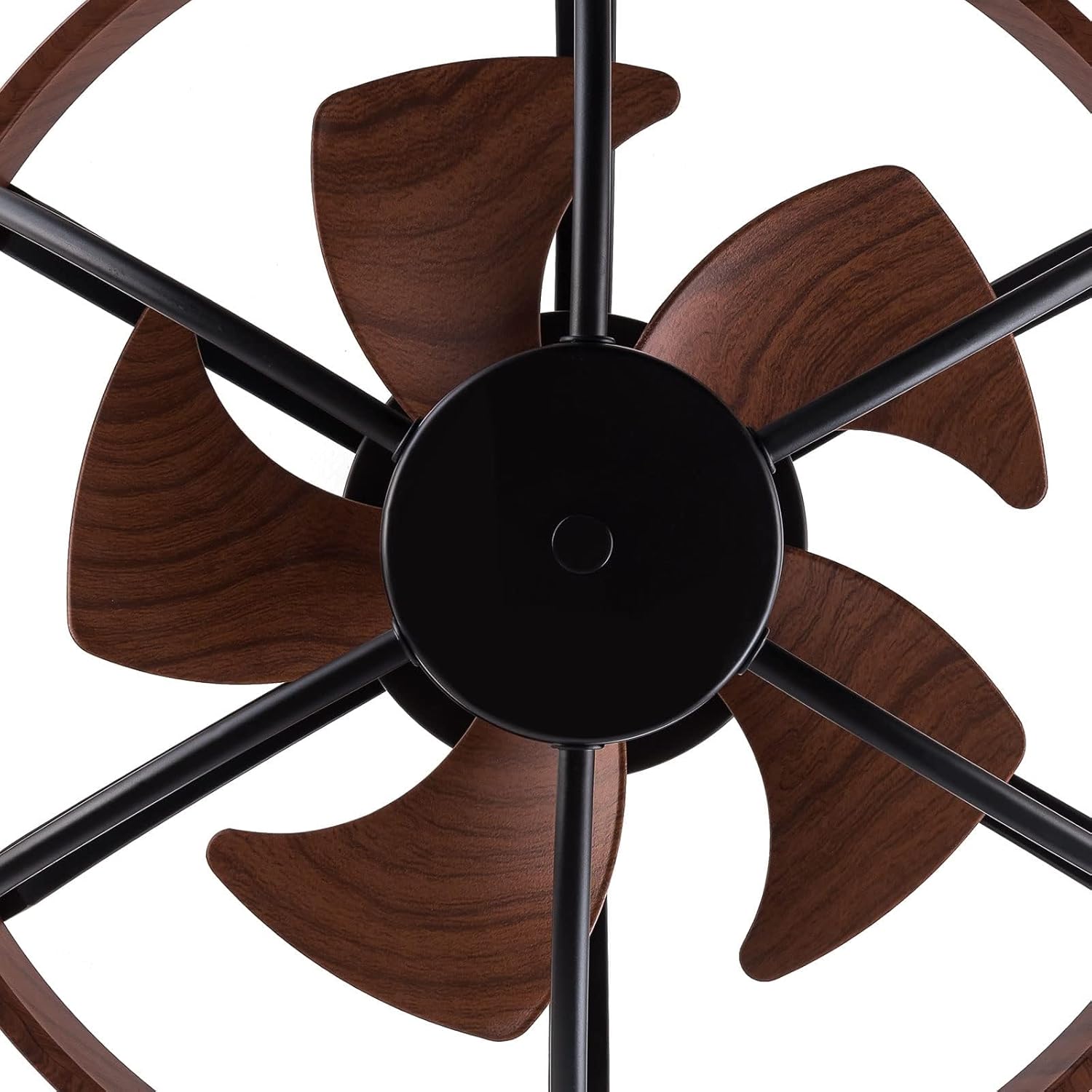 OUKANING Farmhouse Enclosed Ceiling Fan with Light and Remote Control, 22 inches B4403