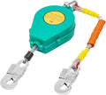 23' Self Retracting Lifeline 330lbs Fall Arrester Retractable Fall Protection Safety Harness with Alloy Steel Hook & Steel Wire Rope for Roofing, Climbing, Construction, Work at Height