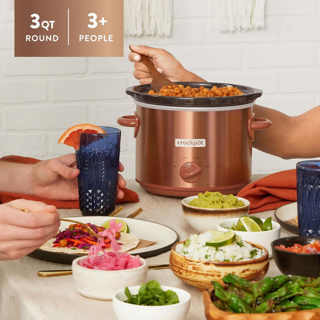 Crock-Pot 3 Quart Manual Slow Cooker with Removable Stoneware Bowl, Copper K5795