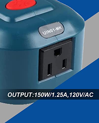 150W Power Inverter for Ryobi 18V Battery, 110V-120V Portable with USB & AC Outlet I881
