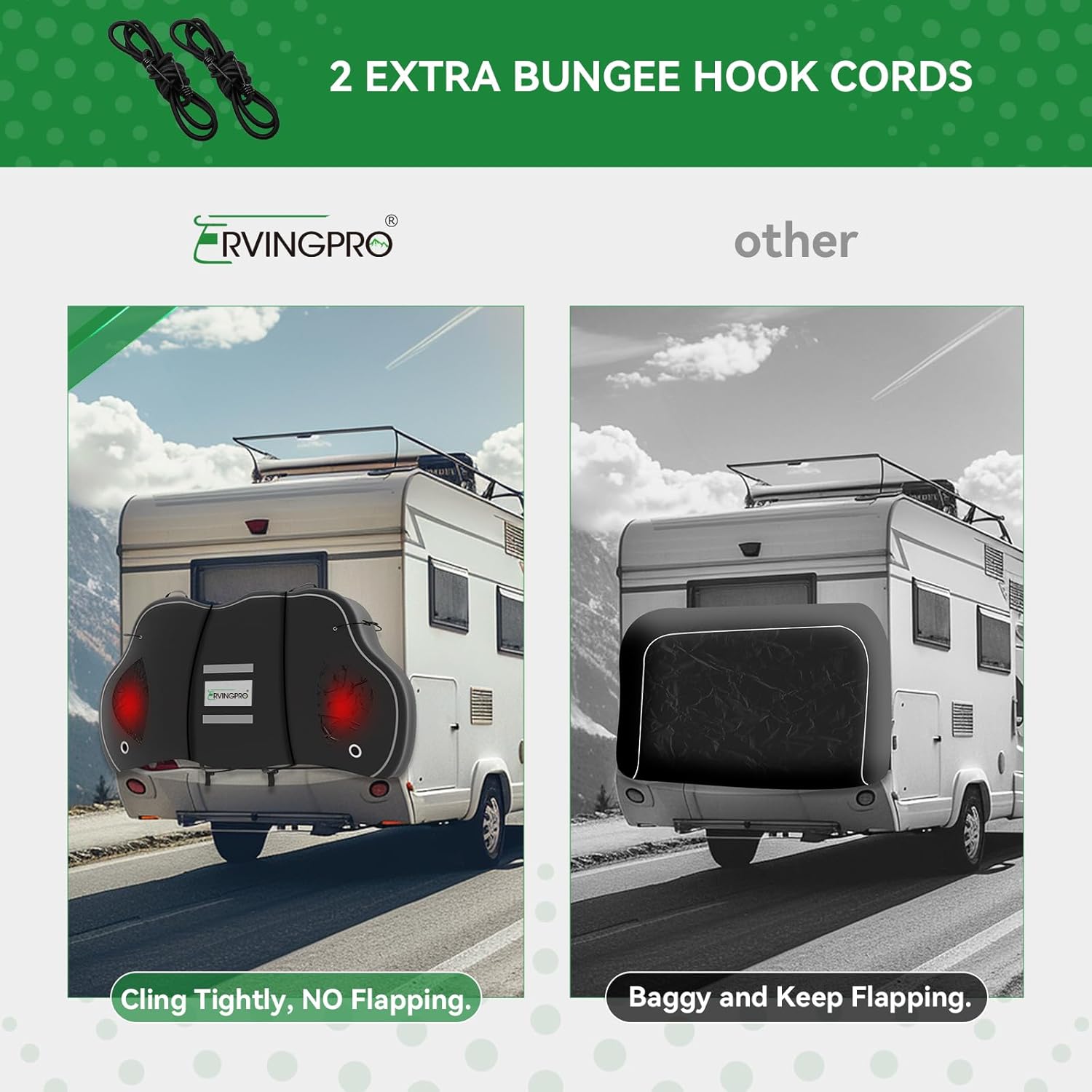 Bike Cover for 2 Bikes on Rear Rack, 600D Oxford Waterproof, with Bungee Cords (XL) D931895
