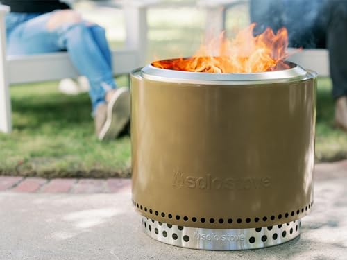 Solo Stove Bonfire 2.0 with Stand, 19.5 Inch Smokeless Fire Pit, Stainless Steel, Bronze J2580