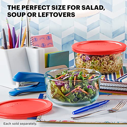 Pyrex Simply Store Glass Food Storage Container, 3 Cup, BPA-Free Lids C453624