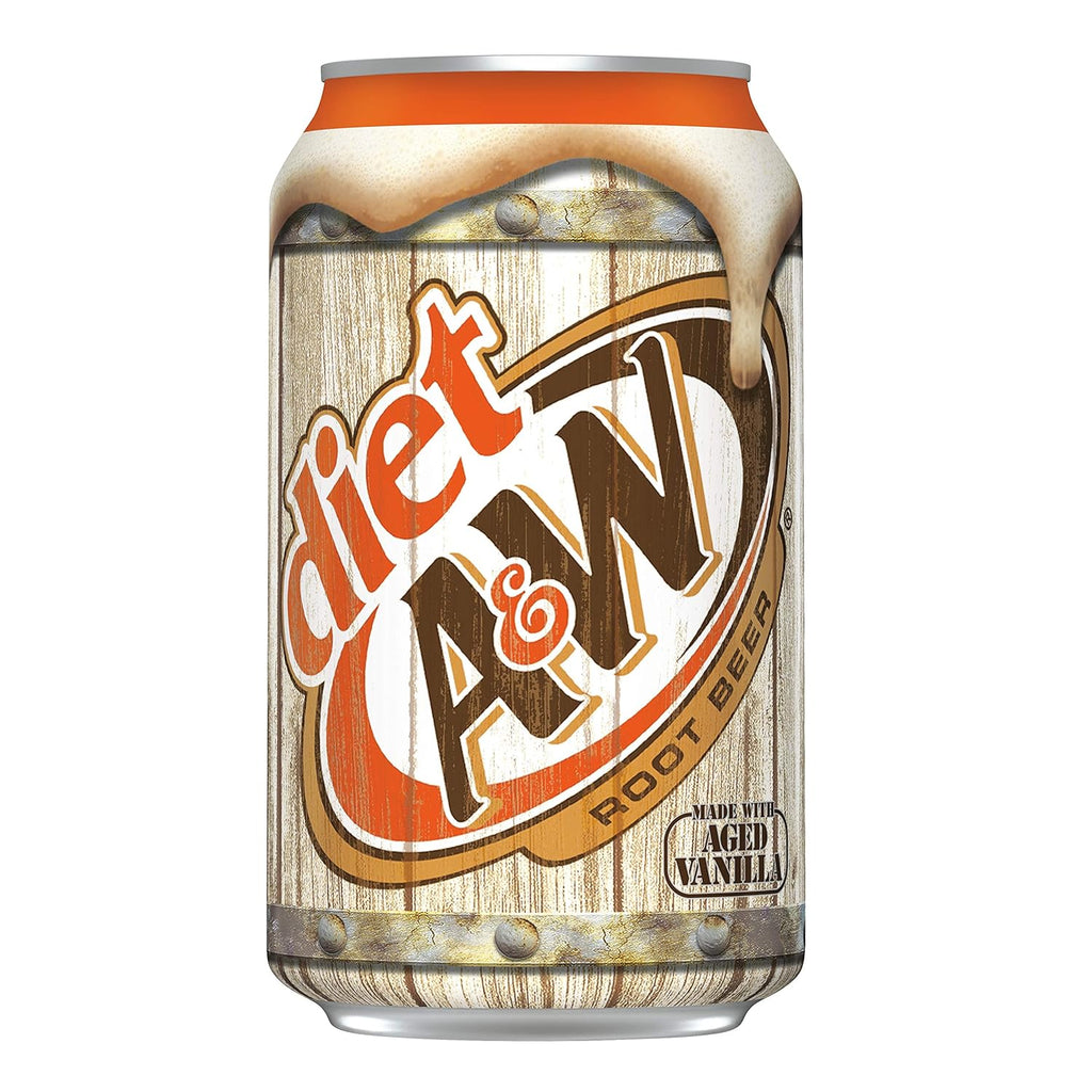 A&W Diet Root Beer, 12 Fl Oz Can, Pack of 18 Z63948