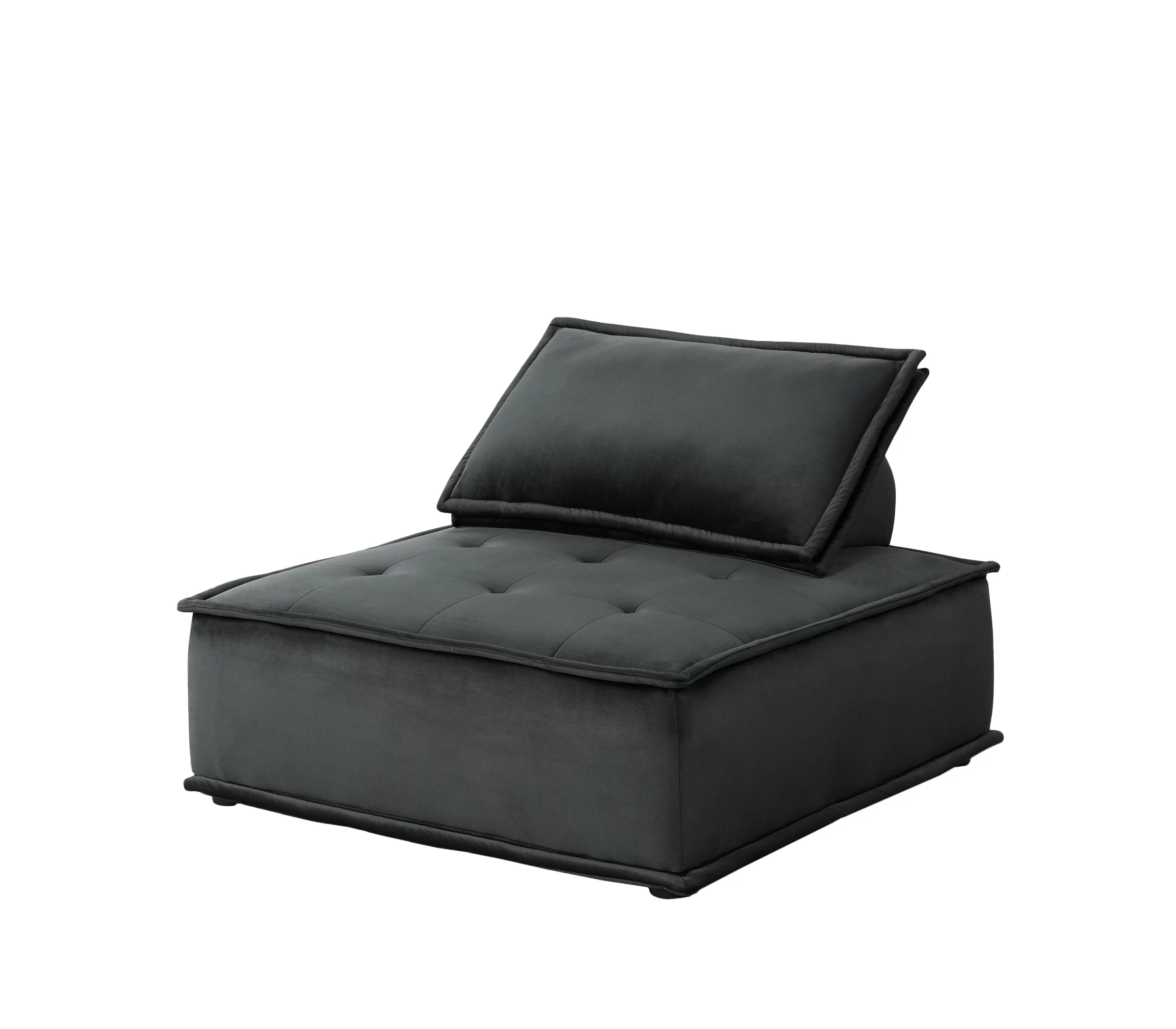 CoSoTower Armless Lounge Chair with Tufted Foam Seat and Pocket Coil Springs I7650
