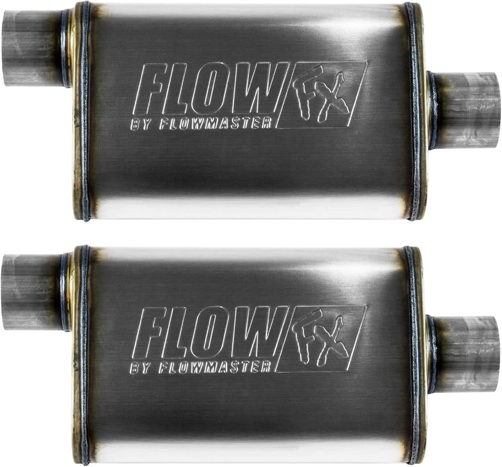 Flowmaster 71229 FlowFX Muffler 409S 3.00 Offset In / 3.00 Center Out Moderate by MAPerformance - (2 Pack)